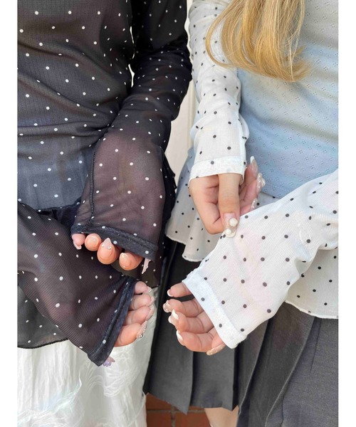 WC(ダブル シー)の「フリルヘムドットシアートップス(Tシャツ/カットソー・レディース・ホワイト/ブラック・FREE)」の20枚目の写真