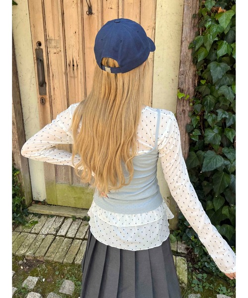 WC(ダブル シー)の「フリルヘムドットシアートップス(Tシャツ/カットソー・レディース・ホワイト/ブラック・FREE)」の4枚目の写真