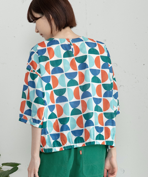 POU DOU DOU(プードゥドゥ)の「<made in INDIA>Art motif print プルオーバーブラウス(シャツ/ブラウス・レディース・ピンク/ブルー・M)」の8枚目の写真