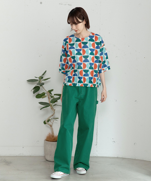 POU DOU DOU(プードゥドゥ)の「<made in INDIA>Art motif print プルオーバーブラウス(シャツ/ブラウス・レディース・ピンク/ブルー・M)」の9枚目の写真