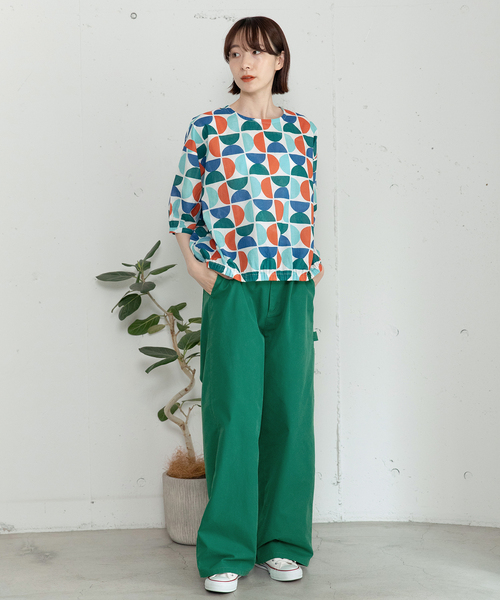 POU DOU DOU(プードゥドゥ)の「<made in INDIA>Art motif print プルオーバーブラウス(シャツ/ブラウス・レディース・ピンク/ブルー・M)」の10枚目の写真