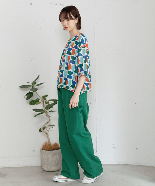 POU DOU DOU(プードゥドゥ)の「<made in INDIA>Art motif print プルオーバーブラウス(シャツ/ブラウス・レディース・ピンク/ブルー・M)」の11枚目の写真