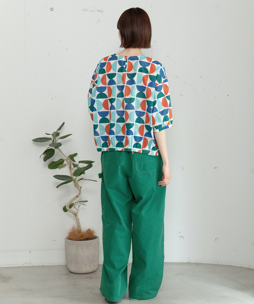 POU DOU DOU(プードゥドゥ)の「<made in INDIA>Art motif print プルオーバーブラウス(シャツ/ブラウス・レディース・ピンク/ブルー・M)」の12枚目の写真