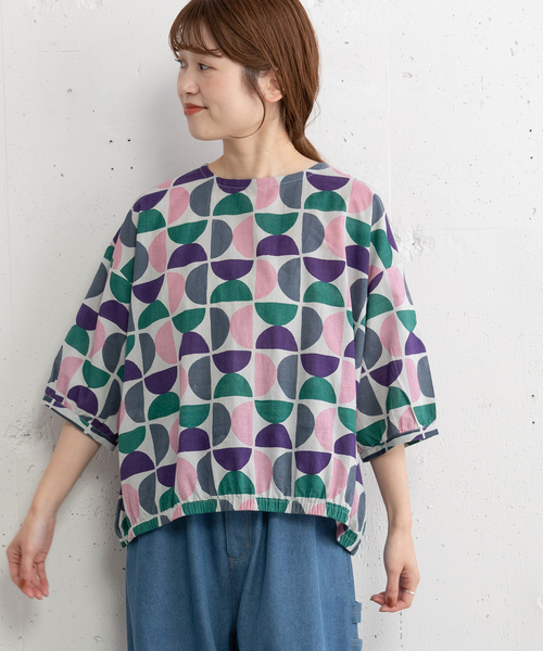 POU DOU DOU(プードゥドゥ)の「<made in INDIA>Art motif print プルオーバーブラウス(シャツ/ブラウス・レディース・ピンク/ブルー・M)」の22枚目の写真