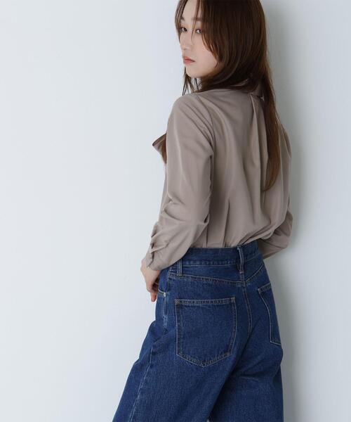 NATURAL BEAUTY BASIC(ナチュラルビューティーベーシック)の「◇シャツカラーリボンブラウス(シャツ/ブラウス・レディース・ブルー/ベージュ/オフホワイト・SMALL/MEDIUM)」の20枚目の写真