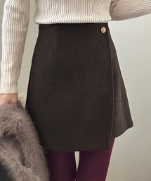 LAUIR（ラウアー）の「ウールライク起毛ミニラップスカパン（裏地なし）[高身長サイズMT有り]（スカート）」