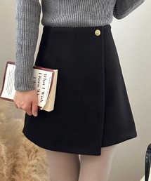 LAUIR（ラウアー）の「ウールライク起毛ミニラップスカパン（裏地なし）[高身長サイズMT有り]（スカート・レディース）」