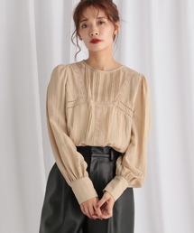 mysty woman | ピンタックレースブラウス 581518(Tシャツ/カットソー)