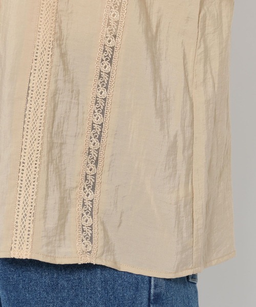 mysty woman（ミスティウーマン）の「ピンタックレースブラウス 581518（Tシャツ/カットソー・レディース・アイボリー/ベージュ/ブラック・FREE）」の11枚目の写真