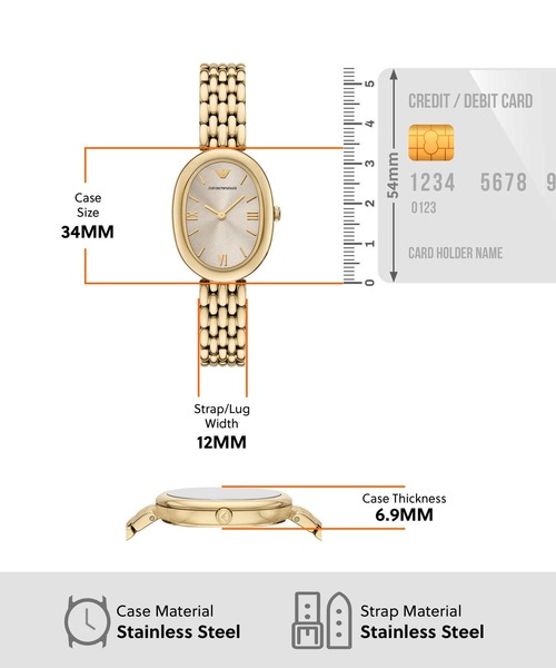 EMPORIO ARMANI(エンポリオアルマーニ)の「エンポリオ・アルマーニ 腕時計 レディース アナログ ステンレス AR11707(アナログ腕時計・レディース・ゴールド・FREE)」の6枚目の写真