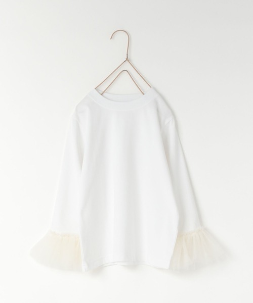 LOWRYS FARM（ローリーズファーム）の「ソデチュールフリルＬＳ　583712（Tシャツ/カットソー・キッズ・オフホワイト/ブラック・110cm/120cm/130cm/140cm/150cm）」の6枚目の写真