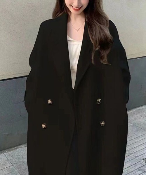 セール】ダブル チェスターロングコート（チェスターコート）｜cammie