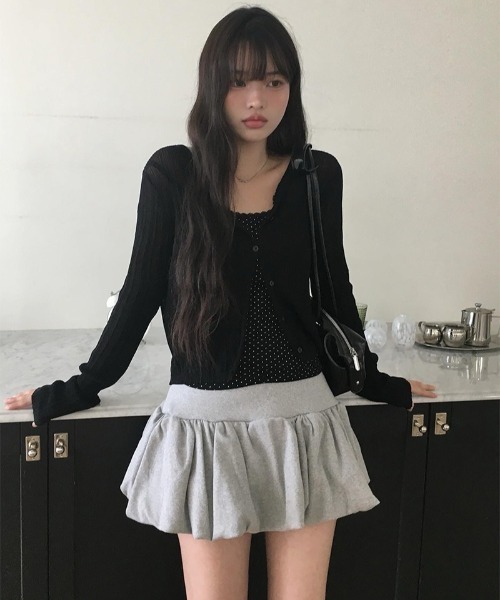 anyonemore（エニワンモア）の「ウエストゴムタックギャザーバルーンミニスカート（スカート・レディース・グレー/ホワイト/ブラック・FREE）」の21枚目の写真