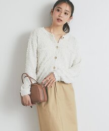 un dix cors（アンディコール）の「《抜け感のあるコーデに◎》ラメチュールテープヤーン金釦カーデ（カーディガン/ボレロ）」