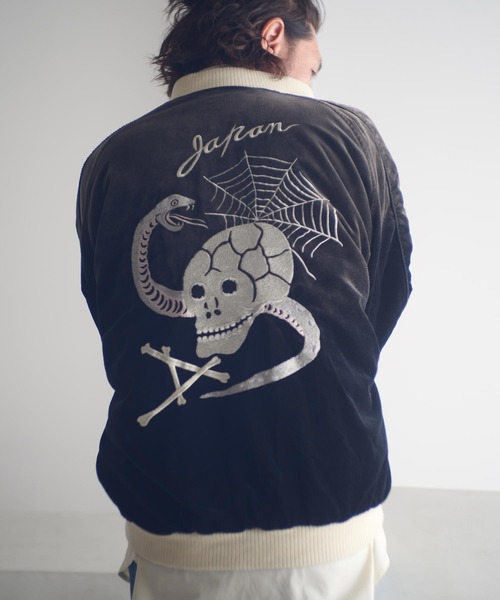ADAM PATEK（アダムパテック）の「mj11052-aged velour souvenir jacket リバーシブルブルゾン(AP2523010)（ブルゾン・メンズ・ブラック×ホワイト/ブラック×ブラック・1/2）」の4枚目の写真