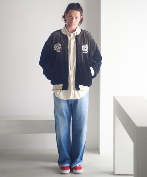 ADAM PATEK（アダムパテック）の「mj11052-aged velour souvenir jacket リバーシブルブルゾン(AP2523010)（ブルゾン・メンズ・ブラック×ホワイト/ブラック×ブラック・1/2）」の9枚目の写真