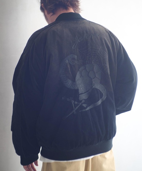 ADAM PATEK（アダムパテック）の「mj11052-aged velour souvenir jacket リバーシブルブルゾン(AP2523010)（ブルゾン・メンズ・ブラック×ホワイト/ブラック×ブラック・1/2）」の12枚目の写真