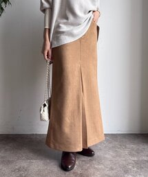 フェイクスエードフロントスリットタイトスカート