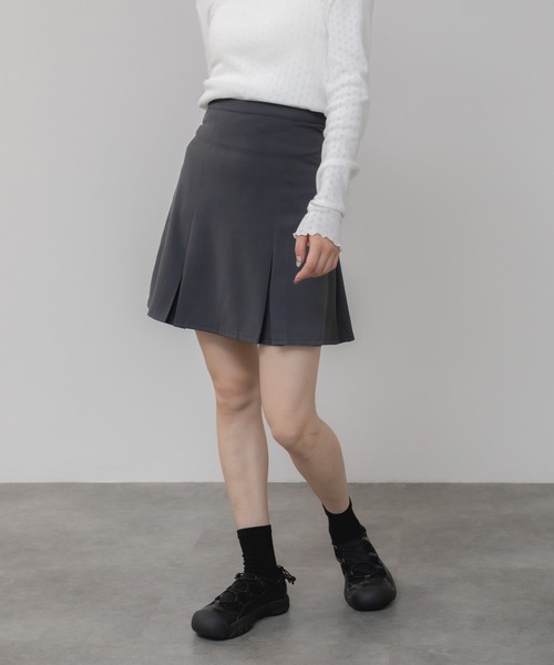 セール】プリーツミニスカート/ブラック グレー プリーツ