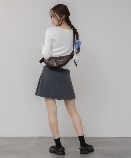 HEILIS(ヘイリス)の「プリーツミニスカート/ブラック グレー プリーツ スカート ファスナー開閉 春服 秋服 冬服 ミニスカ 台形 韓国 ノームコア ガーリー シティガール 膝上(スカート・レディース・グレー/ブラック・FREE)」の12枚目の写真