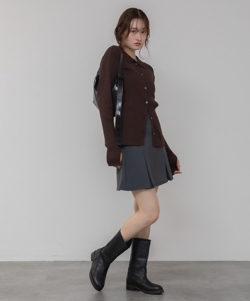HEILIS(ヘイリス)の「プリーツミニスカート/ブラック グレー プリーツ スカート ファスナー開閉 春服 秋服 冬服 ミニスカ 台形 韓国 ノームコア ガーリー シティガール 膝上(スカート・レディース・グレー/ブラック・FREE)」の18枚目の写真