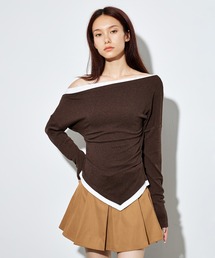 bicolor side gather layered tops