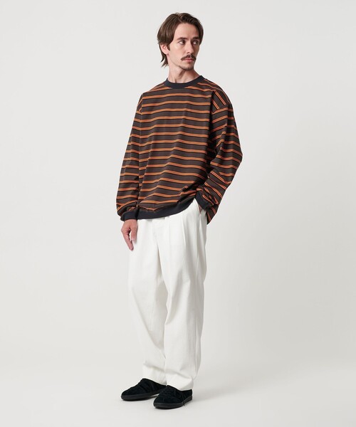 BEAUTY&YOUTH UNITED ARROWS(ビューティーアンドユースユナイテッドアローズ)の「トリプル ボーダー スウェット Tシャツ(Tシャツ/カットソー・メンズ・オフホワイト/ダークグレー/ダークグリーン・XL/L/M/S)」の5枚目の写真