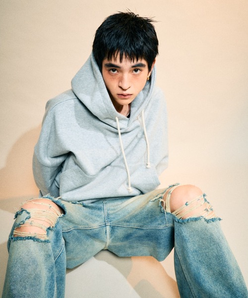 Elanque（エランク）の「volume hoodie / 裏起毛ボリュームフーディー（パーカー・メンズ・ブラック/グレー・SMALL/LARGE/MEDIUM）」の15枚目の写真