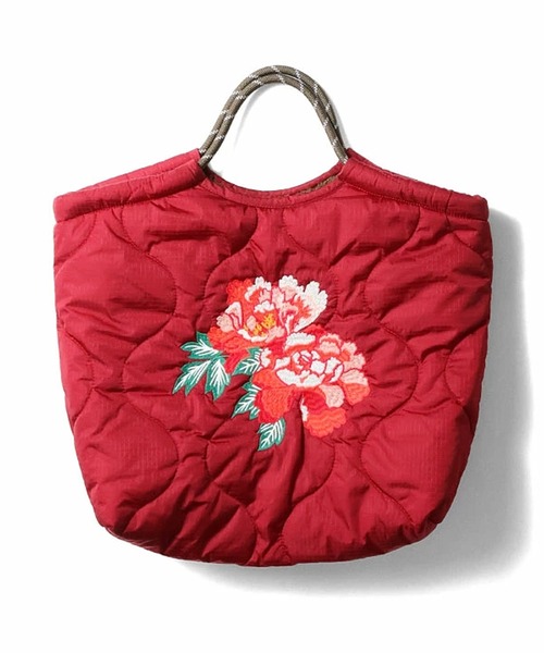 HOUSTON(ヒューストン)の「HOUSTON woman ヒューストン ウーマン BOA NYLON REVERSIBLE MARKET BAG ボア ナイロン リバーシブル 刺繍 マーケットバッグ(トートバッグ・レディース・ネイビー/オリーブ/グリーン/オレンジ/マルーン/グレー・FREE)」の12枚目の写真
