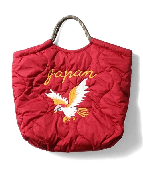 HOUSTON(ヒューストン)の「HOUSTON woman ヒューストン ウーマン BOA NYLON REVERSIBLE MARKET BAG ボア ナイロン リバーシブル 刺繍 マーケットバッグ(トートバッグ・レディース・ネイビー/オリーブ/グリーン/オレンジ/マルーン/グレー・FREE)」の11枚目の写真