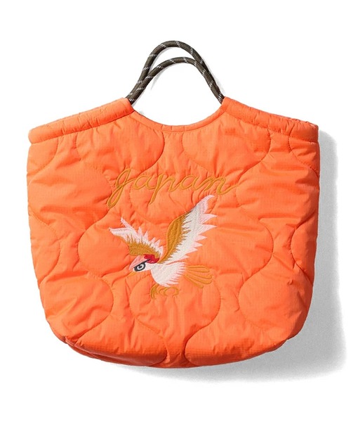 HOUSTON(ヒューストン)の「HOUSTON woman ヒューストン ウーマン BOA NYLON REVERSIBLE MARKET BAG ボア ナイロン リバーシブル 刺繍 マーケットバッグ(トートバッグ・レディース・ネイビー/オリーブ/グリーン/オレンジ/マルーン/グレー・FREE)」の8枚目の写真