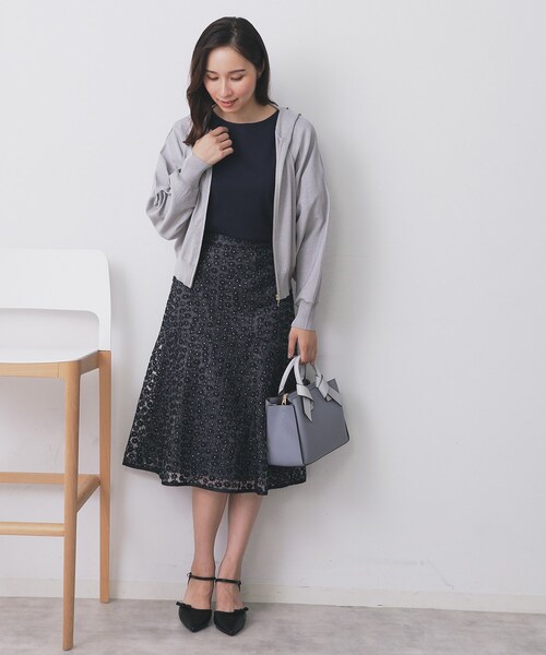 セール】ドルマンジップラメパーカ【洗濯機OK】（パーカー）｜index