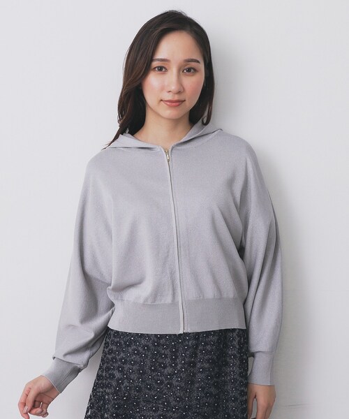 index（インデックス）の「ドルマンジップラメパーカ【洗濯機OK】（パーカー・レディース・ベージュ系その他7/グレー系4/ブラック系5・00）」の16枚目の写真