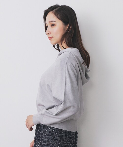 セール】ドルマンジップラメパーカ【洗濯機OK】（パーカー）｜index