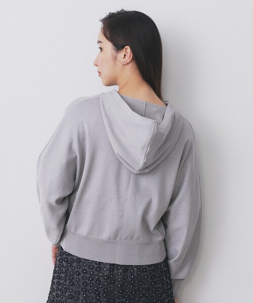 index（インデックス）の「ドルマンジップラメパーカ【洗濯機OK】（パーカー・レディース・ベージュ系その他7/グレー系4/ブラック系5・00）」の18枚目の写真