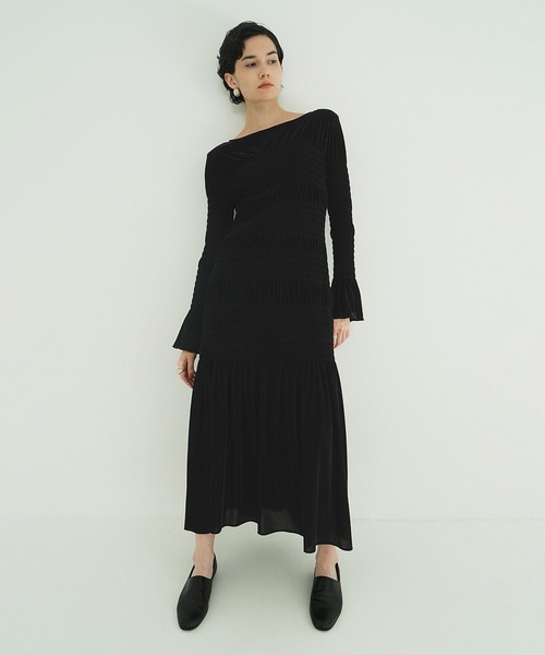 コメント必須　新品、即発、Cクラネ　SHIRRING LONG ONEPIECE SHIRRING LONG ONEPIECE（ワンピース）｜CLANE（クラネ）の
