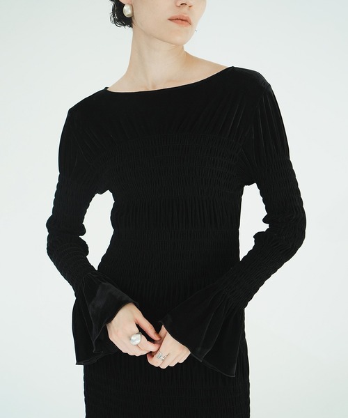 SHIRRING LONG ONEPIECE（ワンピース）｜CLANE（クラネ）の