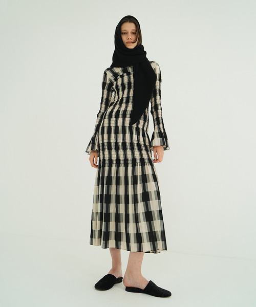 SHIRRING LONG ONEPIECE（ワンピース）｜CLANE（クラネ）の