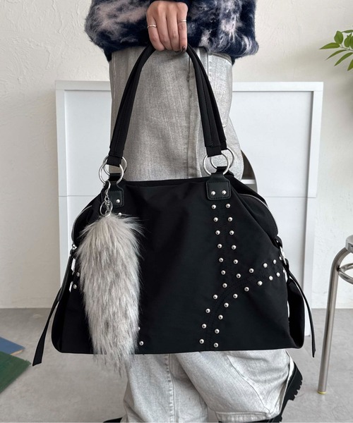 sedacle（セダクル）の「アソートスタッズボストンバッグ（ボストンバッグ・レディース・ブラウン/ブラック/グレー・FREE）」の15枚目の写真