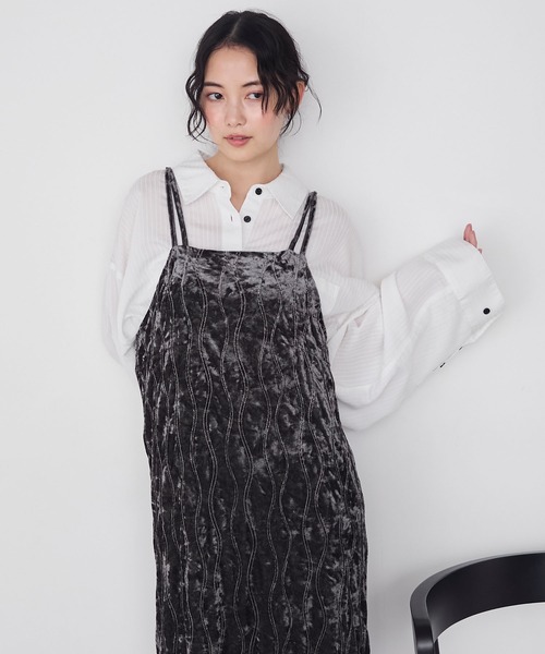 forksy.(フォルクシー)の「【forksy.】裾スリットベロアキャミロングワンピース(ワンピース・レディース・ブラック/ブラウン/グレー・FREE)」の16枚目の写真