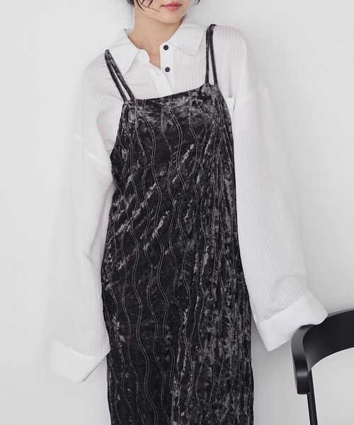 forksy.(フォルクシー)の「【forksy.】裾スリットベロアキャミロングワンピース(ワンピース・レディース・ブラック/ブラウン/グレー・FREE)」の17枚目の写真
