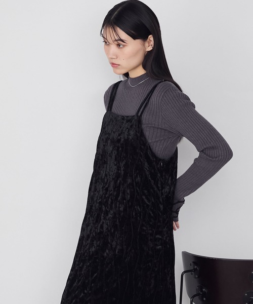 forksy.(フォルクシー)の「【forksy.】裾スリットベロアキャミロングワンピース(ワンピース・レディース・ブラック/ブラウン/グレー・FREE)」の9枚目の写真