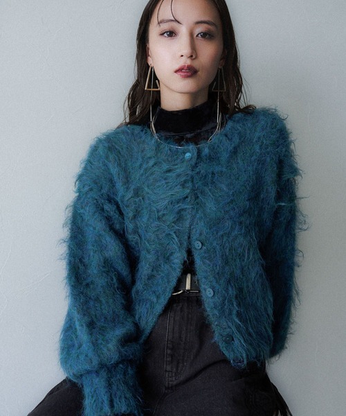 HARE（ハレ）の「シャギーマルチWAYニットカーディガン(HARE)（カーディガン/ボレロ・レディース・グレー/ブルー・FREE）」の21枚目の写真