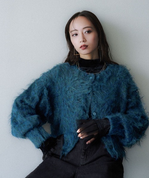 HARE（ハレ）の「シャギーマルチWAYニットカーディガン(HARE)（カーディガン/ボレロ・レディース・グレー/ブルー・FREE）」の14枚目の写真