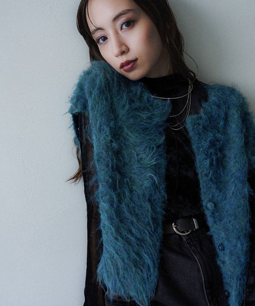 HARE（ハレ）の「シャギーマルチWAYニットカーディガン(HARE)（カーディガン/ボレロ・レディース・グレー/ブルー・FREE）」の15枚目の写真