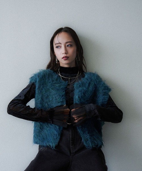 HARE（ハレ）の「シャギーマルチWAYニットカーディガン(HARE)（カーディガン/ボレロ・レディース・グレー/ブルー・FREE）」の17枚目の写真