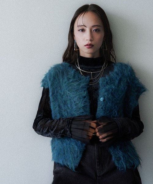 HARE（ハレ）の「シャギーマルチWAYニットカーディガン(HARE)（カーディガン/ボレロ・レディース・グレー/ブルー・FREE）」の18枚目の写真