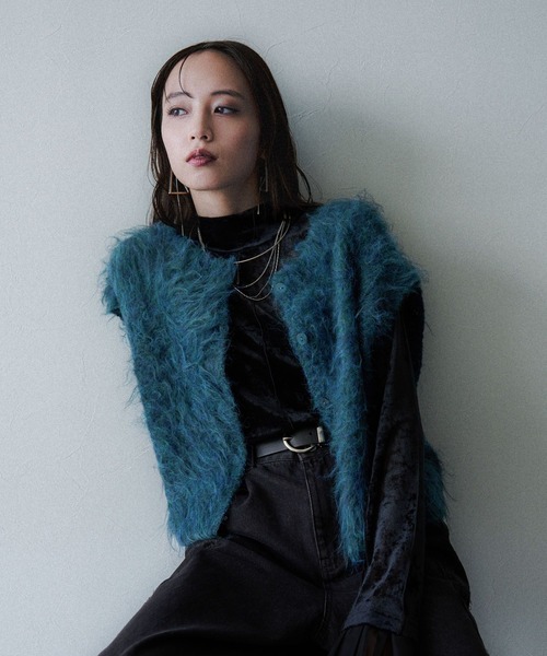 HARE（ハレ）の「シャギーマルチWAYニットカーディガン(HARE)（カーディガン/ボレロ・レディース・グレー/ブルー・FREE）」の9枚目の写真