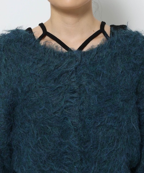 HARE（ハレ）の「シャギーマルチWAYニットカーディガン(HARE)（カーディガン/ボレロ・レディース・グレー/ブルー・FREE）」の4枚目の写真