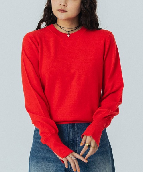 ROSE BUD(ローズバッド)の「BASIC KNIT TOP(ニット/セーター・レディース・レッド/オフホワイト/ブラック・ONE SIZE)」の3枚目の写真